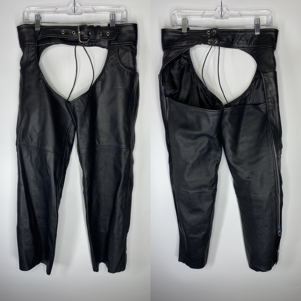 Unik Premium Black Leather Chaps XS